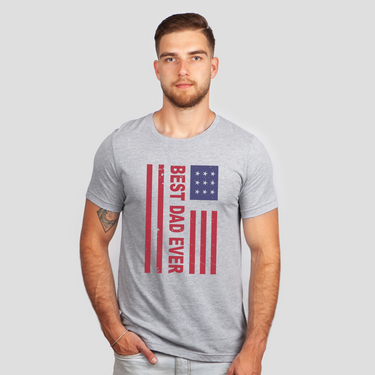best dad american flag gray shirt